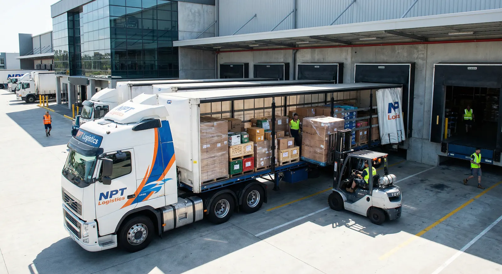 LTL freight moving through a distribution lane