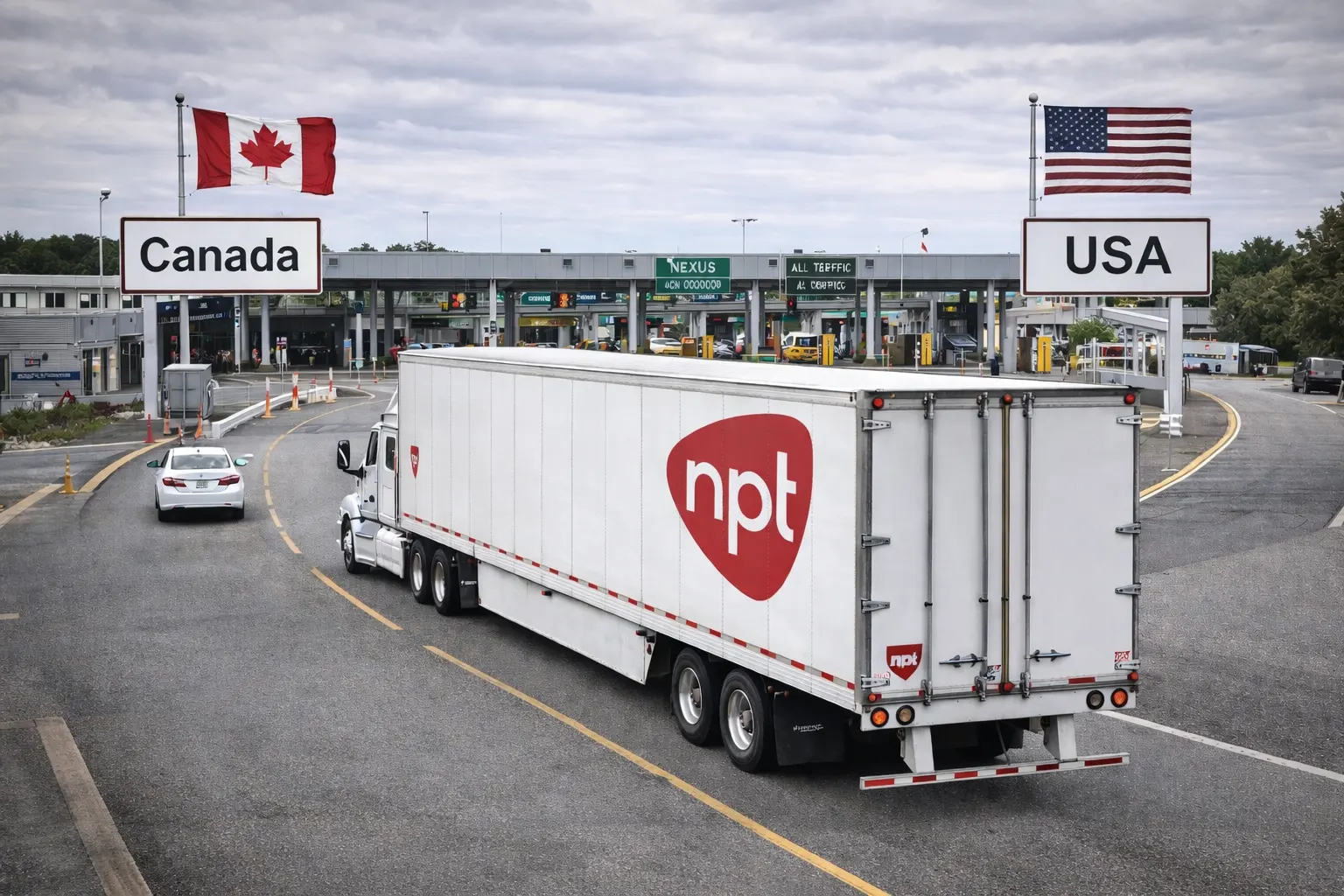 Canada-USA cross-border freight and customs workflow diagram